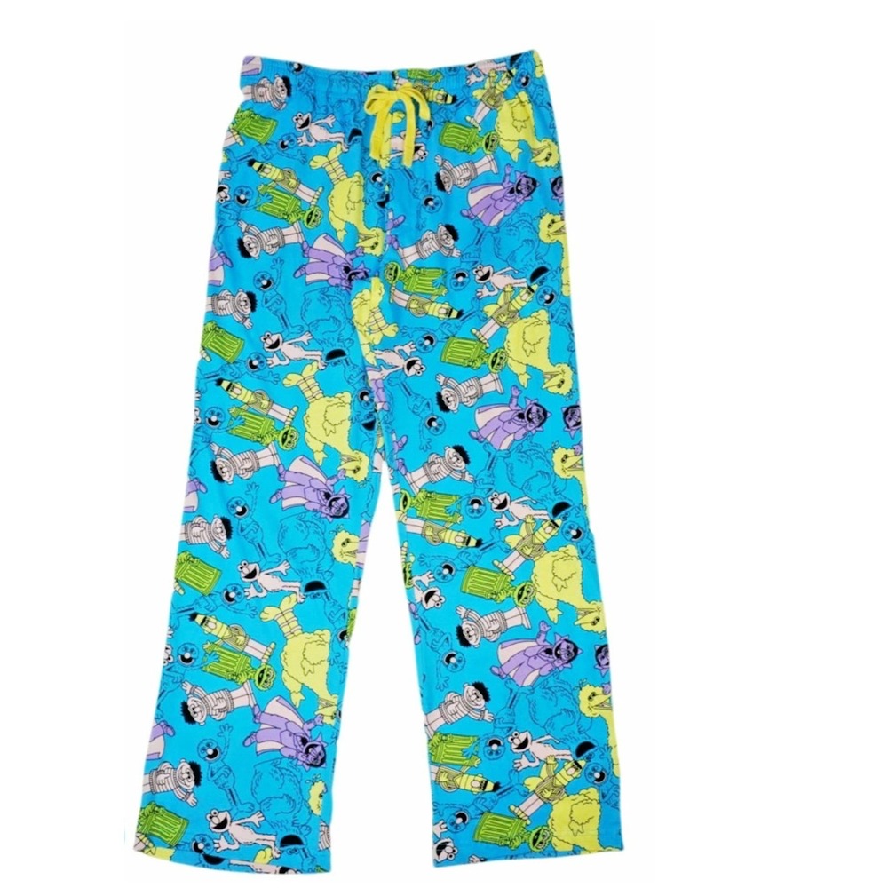 Sesame Street Lounge Pants‎ Men's 2XL Blue Knit Pajama Sleep Pants NWT